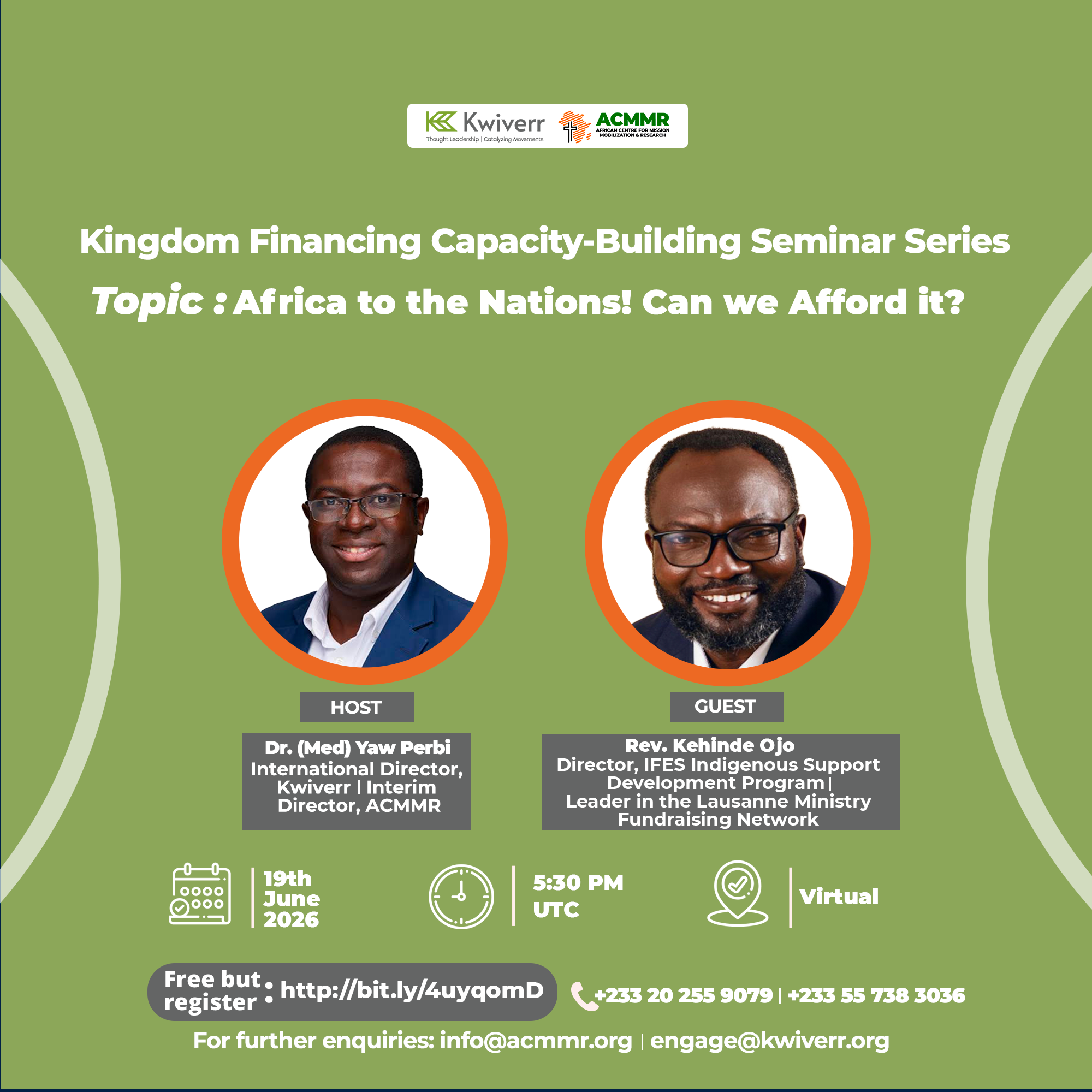 Kingdom Capacity financing seminar 19th June